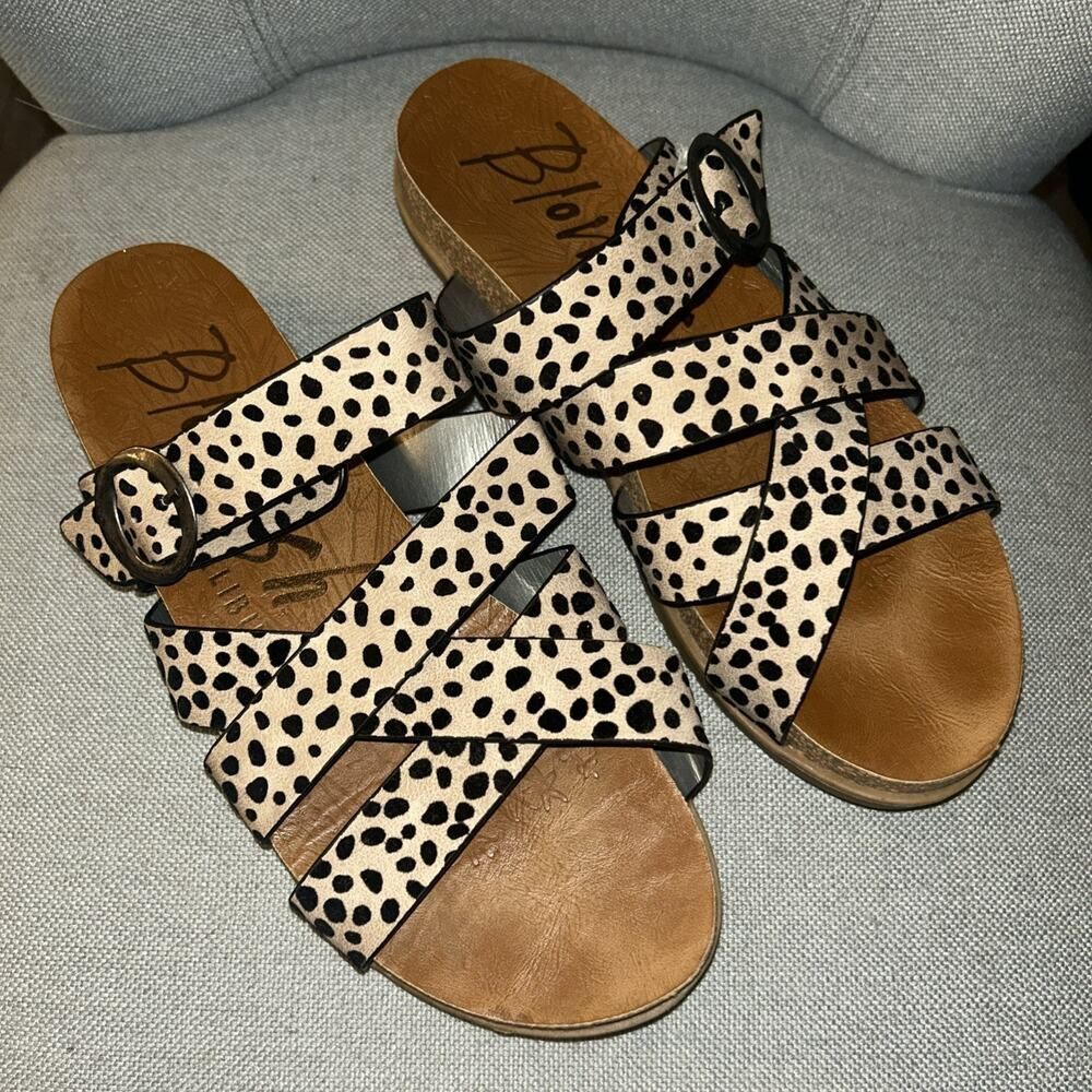 Blowfish 9.5 Malibu Womens Fraidy Slip On Sandals box 2